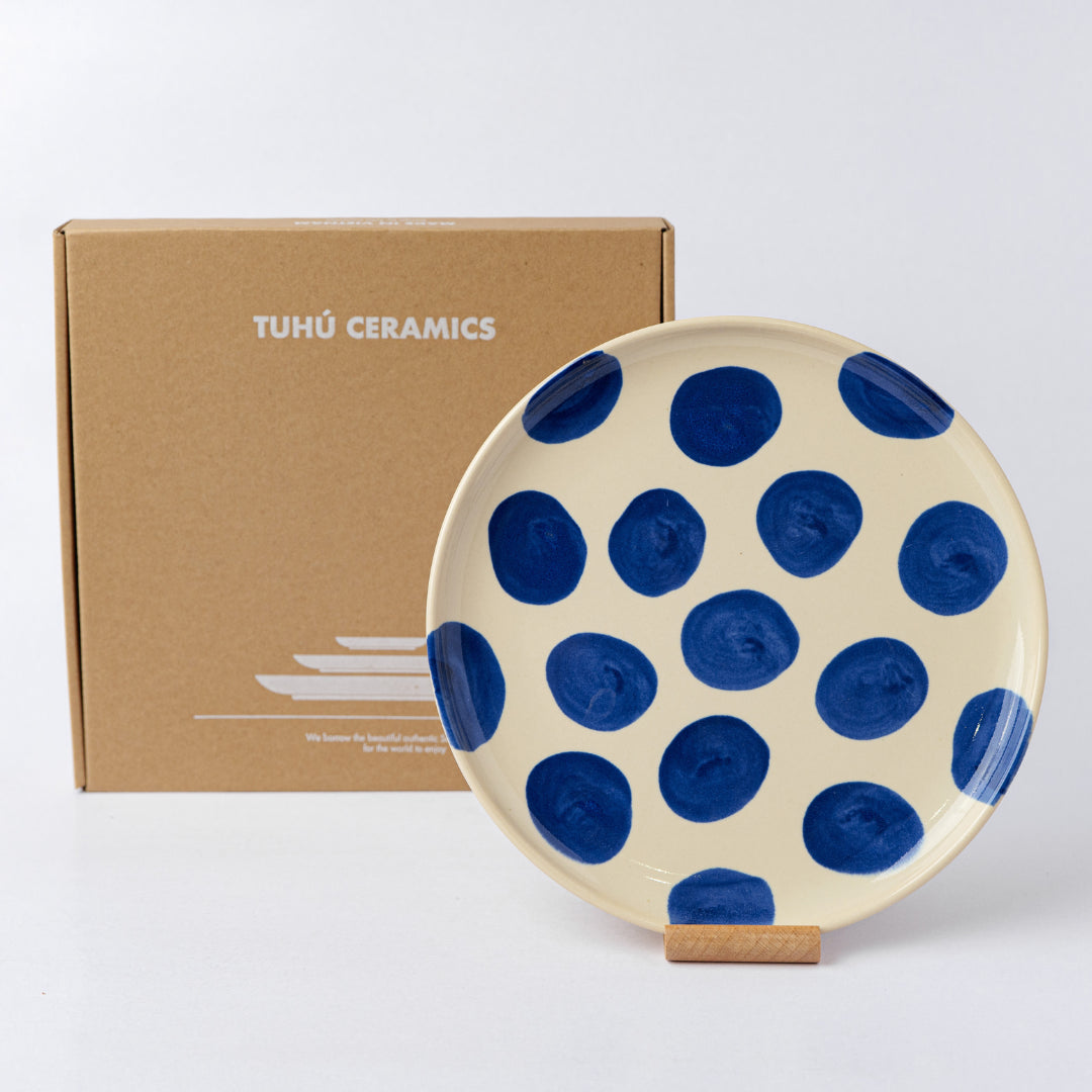 TUHU CERAMICS | 丸皿 ウエスタン 陶器 ハンドメイド "Polka Dots" 83