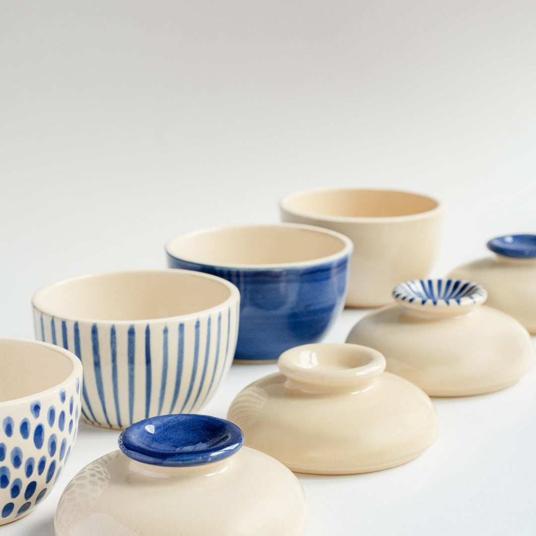 TUHU CERAMICS | 蓋付ボウル 陶器 手描き Plain 75
