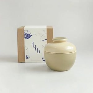 TUHU CERAMICS | 蓋付ボウル 陶器 手描き Solidgreen 70