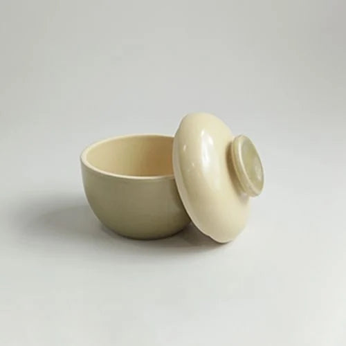 TUHU CERAMICS | 蓋付ボウル 陶器 手描き Solidgreen 70