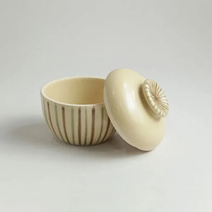 TUHU CERAMICS | 蓋付ボウル 陶器 手描き xanh-nâu 67