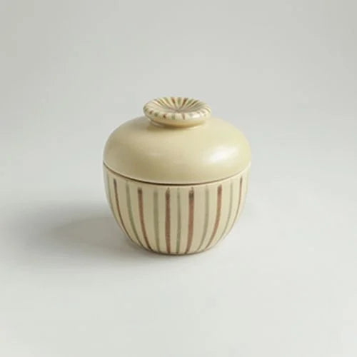 TUHU CERAMICS | 蓋付ボウル 陶器 手描き xanh-nâu 67