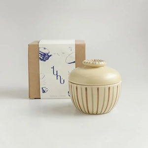 TUHU CERAMICS | 蓋付ボウル 陶器 手描き xanh-nâu 67