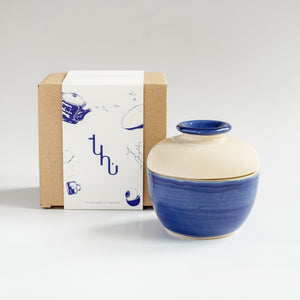 TUHU CERAMICS | 蓋付ボウル 陶器 手描きIndigo 77