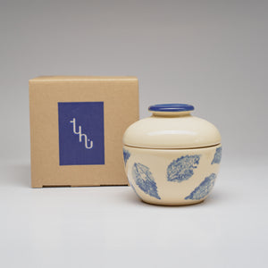 TUHU CERAMICS | 蓋付ボウル 陶器 手描き Leafblue 68